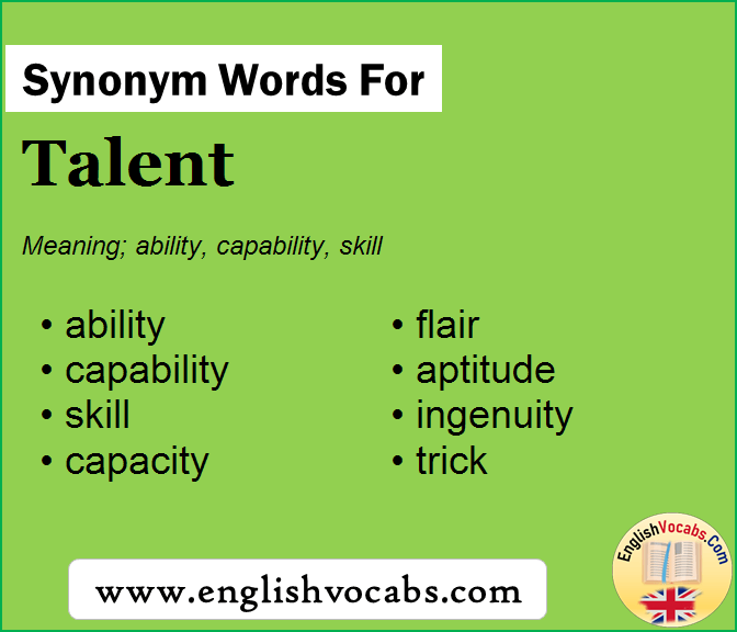 Synonym For Talent What Is Synonym Word Talent English Vocabs