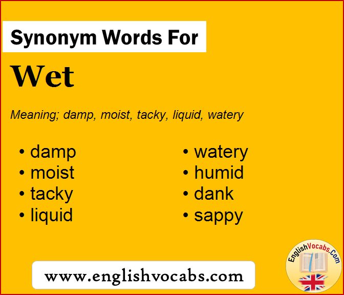 Synonym For Wet What Is Synonym Word Wet English Vocabs