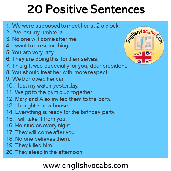 20 Examples of Positive Sentences Examples