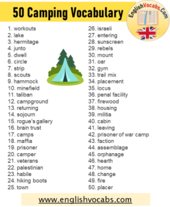 5 letter camping words