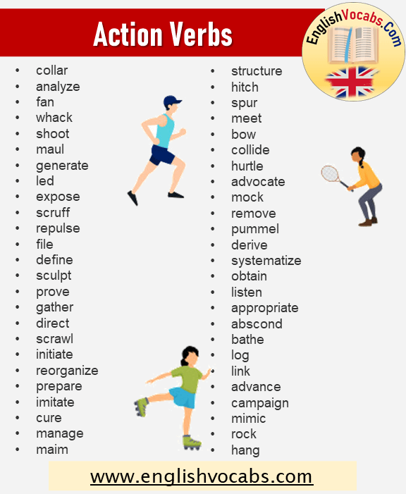 What is Action Verb? Definition, Action Verbs List and Example Sentences