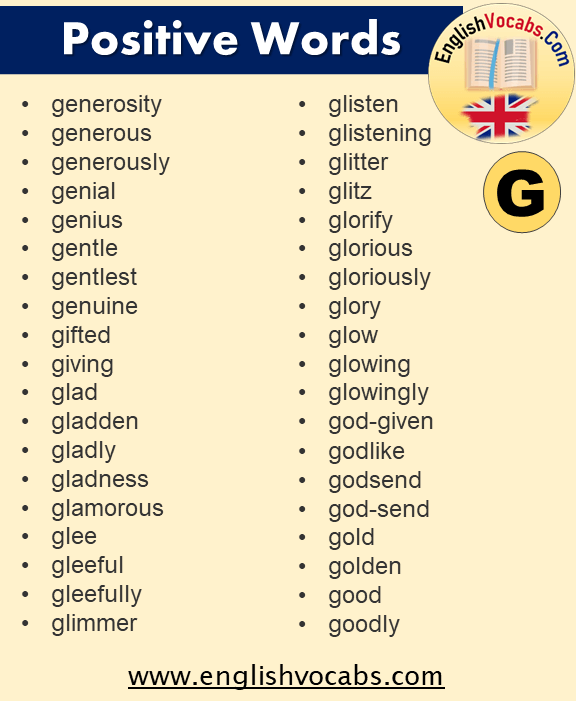 +90 Positive Words That Starts With G