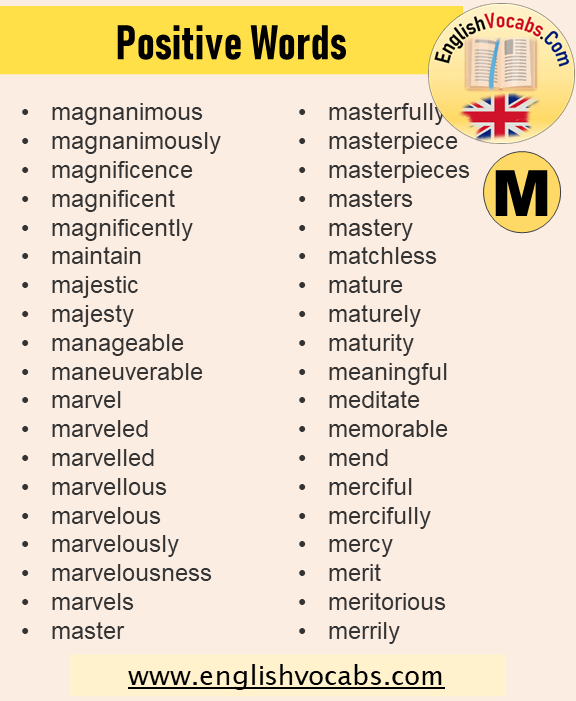 +73 Positive Words That Starts With M