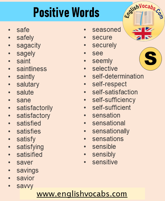 +240 Positive Words That Starts With S