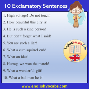 10 Exclamatory Sentences Examples - English Vocabs