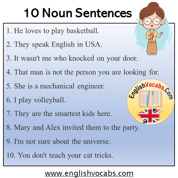 10 Noun Sentences Examples