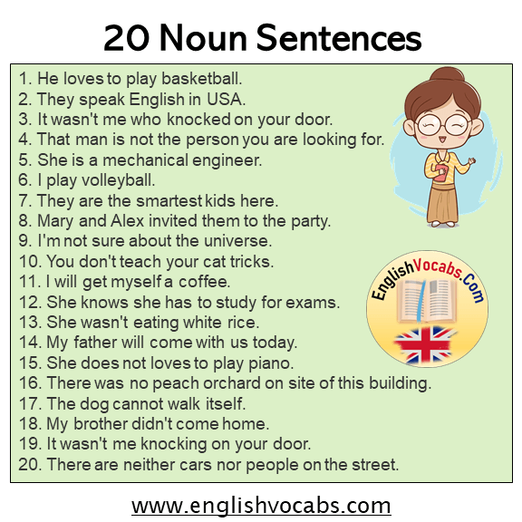 Noun Phrase Sentences Worksheets