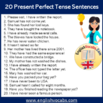 20 Present Perfect Tense Example Sentences - English Vocabs