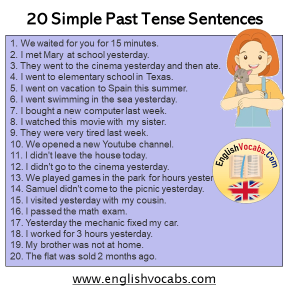 20 Simple Past Tense Example Sentences