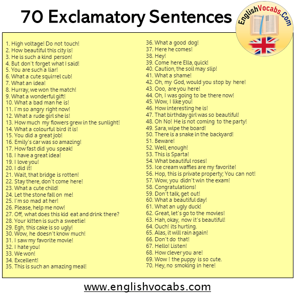 70 Exclamatory Sentences Examples
