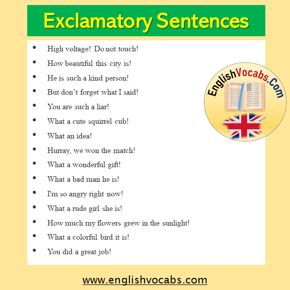 What is Exclamatory Sentence? Expression and Exclamatory Sentences Examples